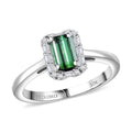 LUXORO AAA Pirineu Lagoon Tourmaline, Weißer Diamant Ring 417 Gold (Größe 16.50) ca. 0,88 ct