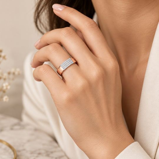 LUXURIANT DIAMOND - Lab Grown Diamant VS-EF Ring 925 Silber 750 Gelbgold Vermeil (Größe 19.00) ca. 0.20 ct