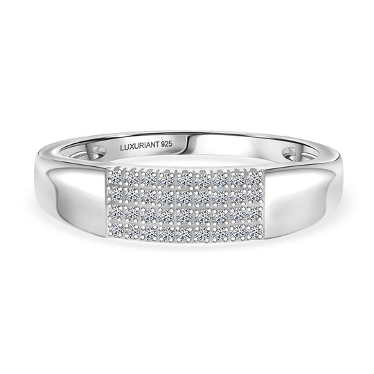 LUXURIANT DIAMOND - Lab Grown Diamant VS-EF Ring 925 Silber rhodiniert (Größe 21.00) ca. 0.20 ct