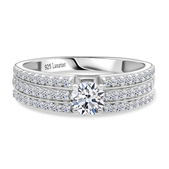 LUXURIANT DIAMOND - Lab Grown Diamant SI-GH SGL zertifiziert Ring 925 Silber 750 Gelbgold Vermeil (Größe 18.00) ca. 1.00 ct