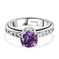 EVER TRUE AA Rose De France Amethyst Anti-Stress-Spinning-Ring Nickelfreies Messing (Größe 18.00) ca. 1.95 ct