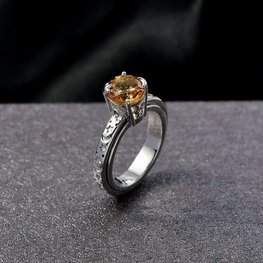EVER TRUE AA Citrin Ring Nickelfreies Messing (Größe 21.00) ca. 1,91 ct