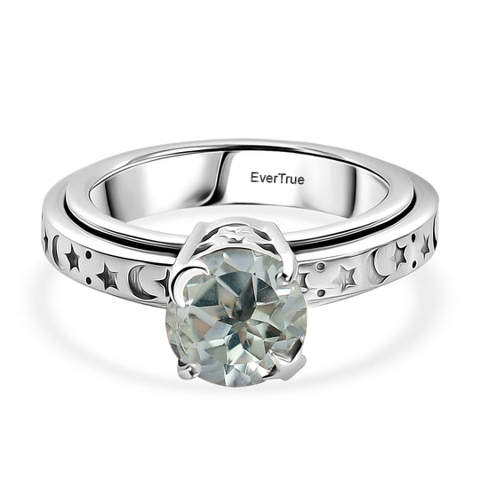 EVER TRUE AA Prasiolith Anti-Stress-Spinning-Ring Nickelfreies Messing (Größe 19.00) ca. 1.88 ct