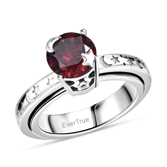 EVER TRUE AA Mosambik Granat Anti-Stress-Spinning-Ring Nickelfreies Messing (Größe 20.00) ca. 2.23 ct