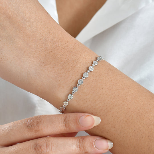 EVER TRUE Weißer Diamant Armband ca. 19 cm Nickelfreies Messing