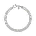 LA BELLA feinstes Italienisches Bismarck Armband 925 Silber rhodiniert ca. 19 cm ca. 5,84g