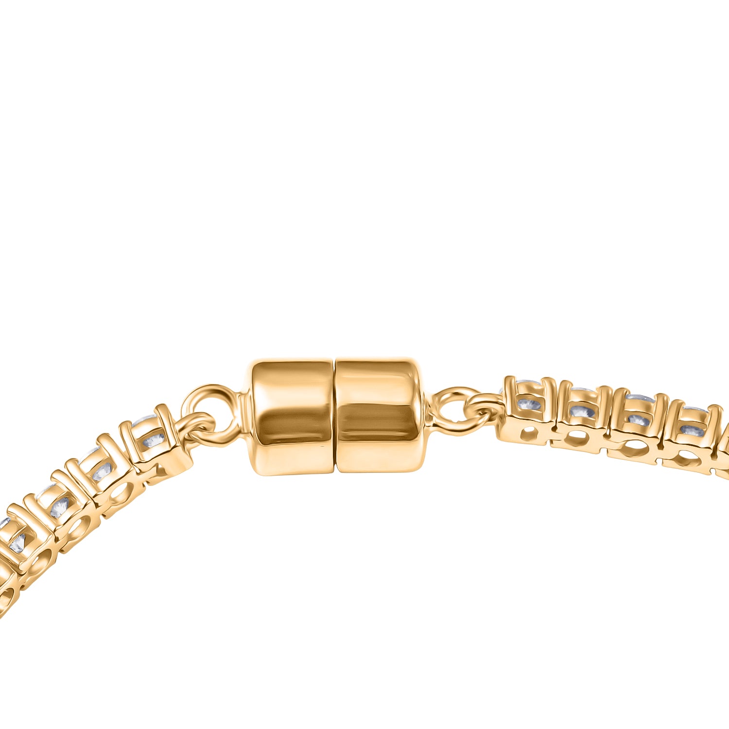 D'Joy Moissanit 18cm Armband, 925 Silber 750 Gelbgold Vermeil - 4,95 ct.