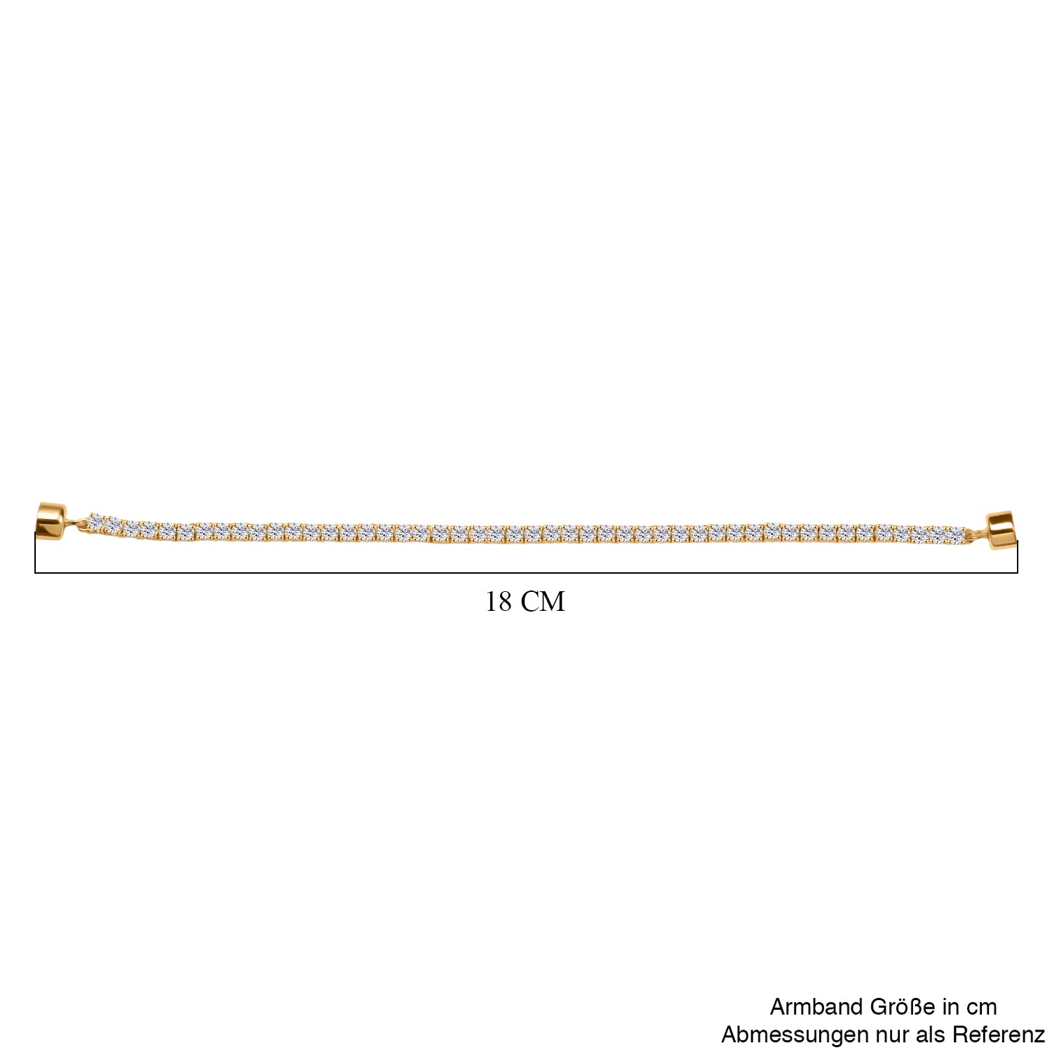 D'Joy Moissanit 18cm Armband, 925 Silber 750 Gelbgold Vermeil - 4,95 ct.