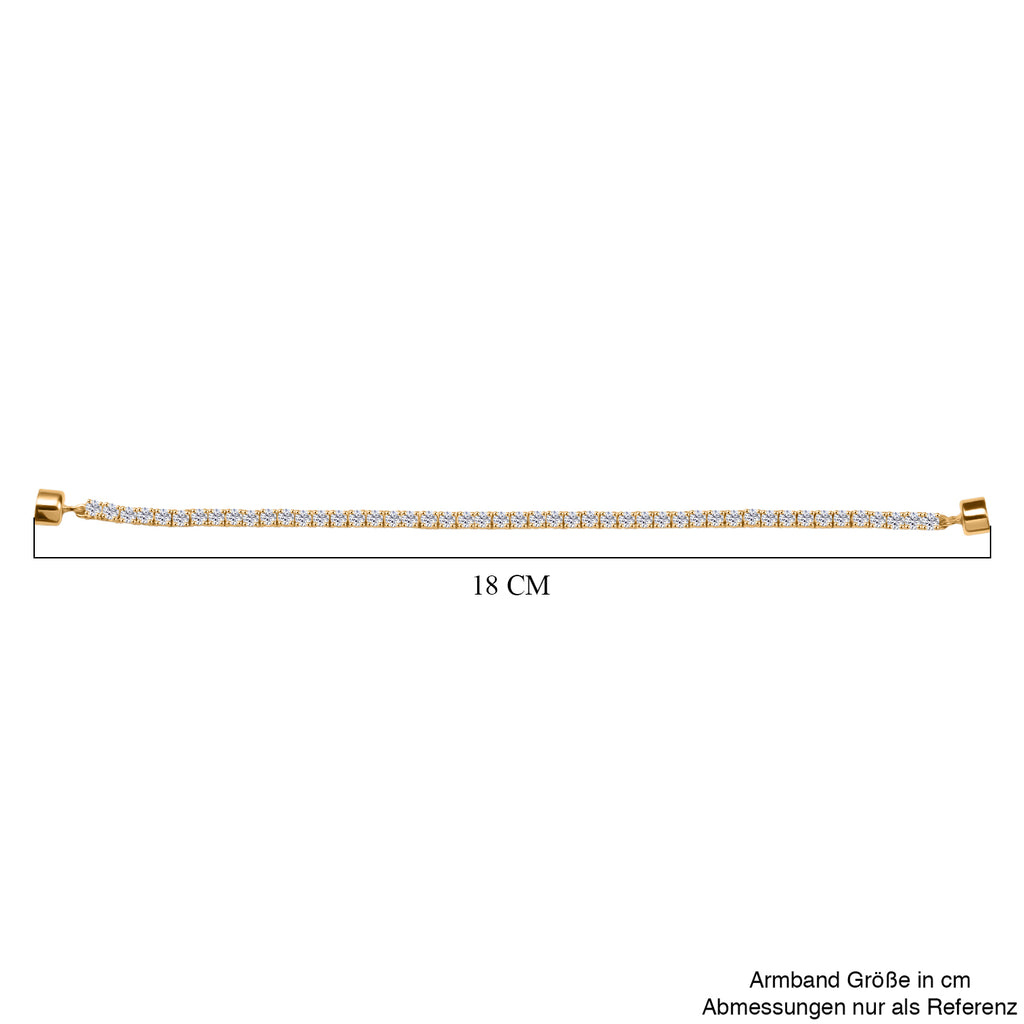 D'Joy Moissanit Armband ca. 18 cm 925 Silber 750 Gelbgold Vermeil ca. 4,95 ct.