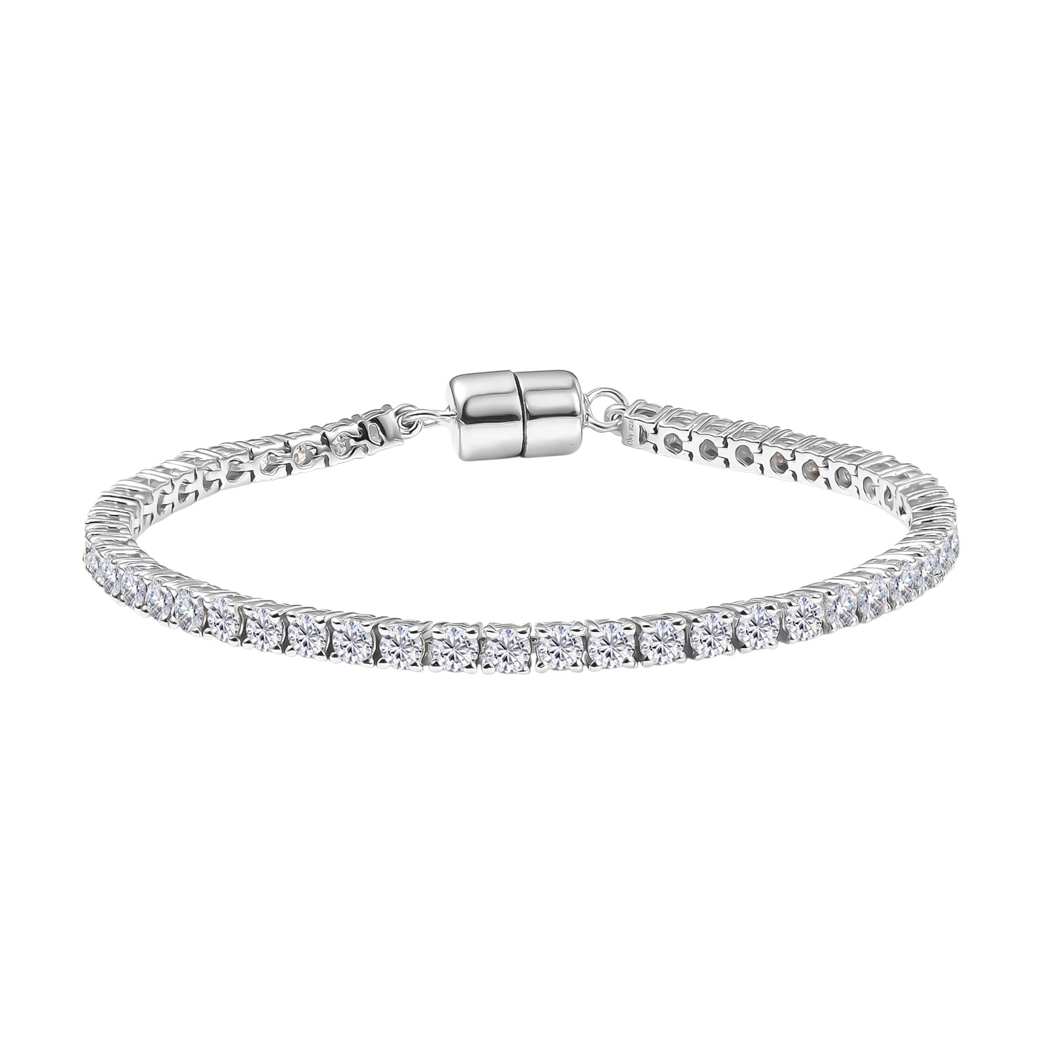 D'Joy Moissanit 18cm Armband, 925 Silber rhodiniert - 4,95 ct.