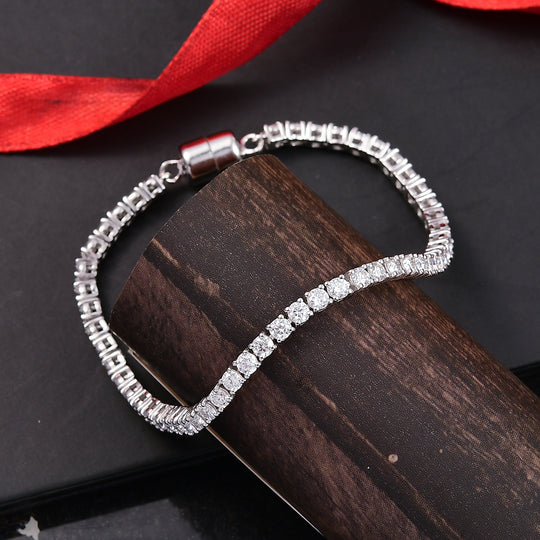 D'Joy Moissanit 18cm Armband, 925 Silber rhodiniert - 4,95 ct.