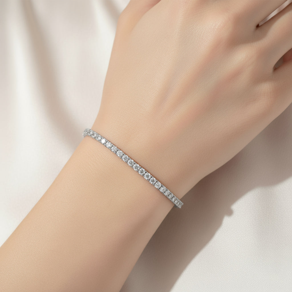 D'Joy Moissanit 18cm Armband, 925 Silber rhodiniert - 4,95 ct.