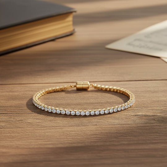 D'Joy Moissanit 19cm Armband, 925 Silber rhodiniert - 5,48 ct.