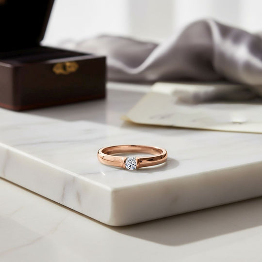 LUXURIANT DIAMOND - Lab Grown Diamant VS-EF Ring 925 Silber 750 Gelbgold Vermeil (Größe 19.00) ca. 0.20 ct