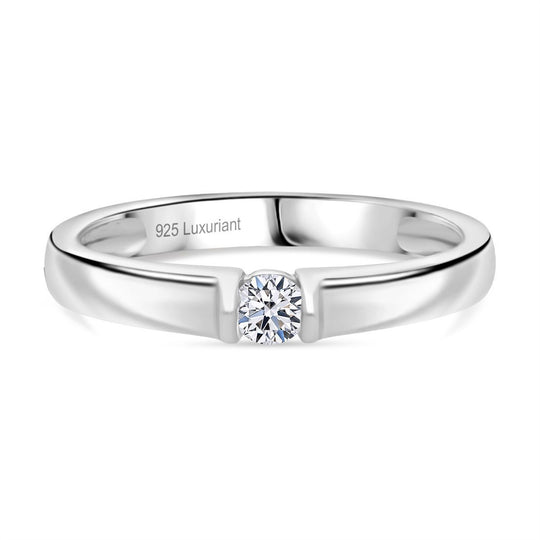 LUXURIANT DIAMOND - Lab Grown Diamant VS-EF Ring 925 Silber 750 Gelbgold Vermeil (Größe 19.00) ca. 0.20 ct