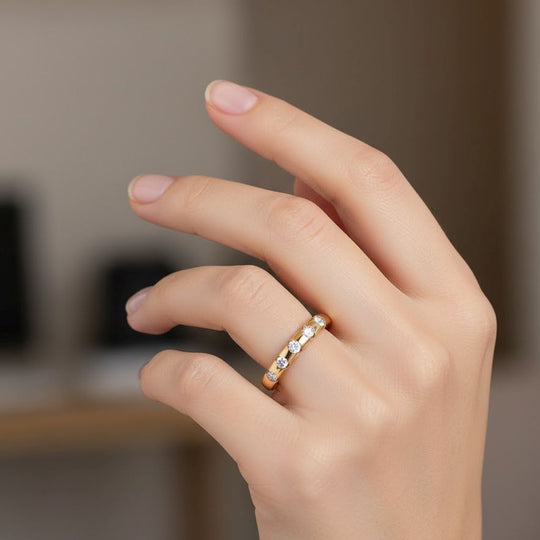 LUXURIANT DIAMOND - Lab Grown Diamant SI-GH Ring 925 Silber 750 Gelbgold Vermeil (Größe 18.00) ca. 0.50 ct