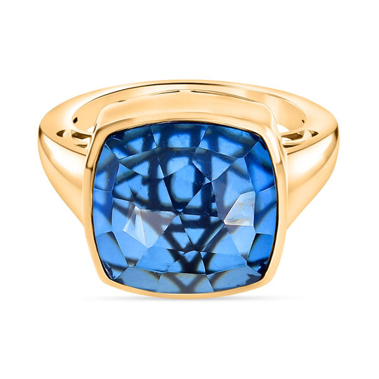D'Joy Ceylon-Sapphire-Quarz Triplette Ring 925 Silber (Größe 20.00) ca. 9.99 ct