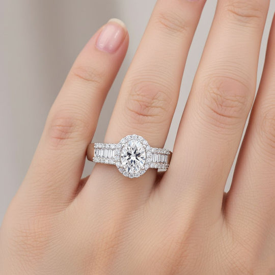 LUXURIANT DIAMOND - Lab Grown Diamant VS-EF IGI zertifiziert Ring 925 Silber rhodiniert (Größe 18.00) ca. 1.50 ct