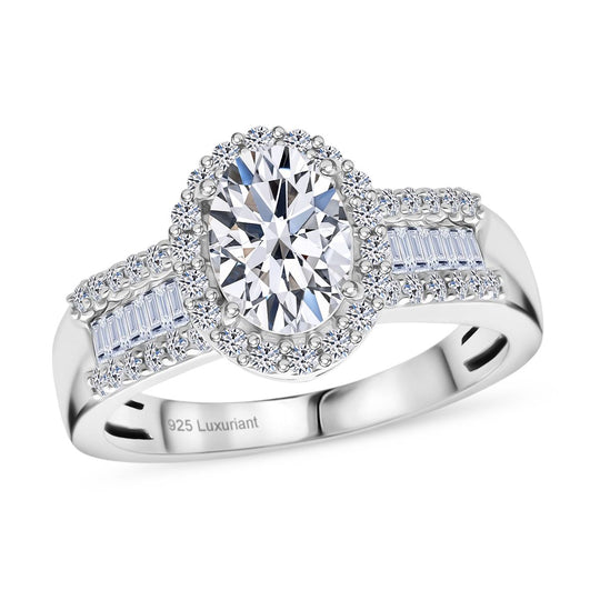 LUXURIANT DIAMOND - Lab Grown Diamant VS-EF IGI zertifiziert Ring 925 Silber rhodiniert (Größe 18.00) ca. 1.50 ct