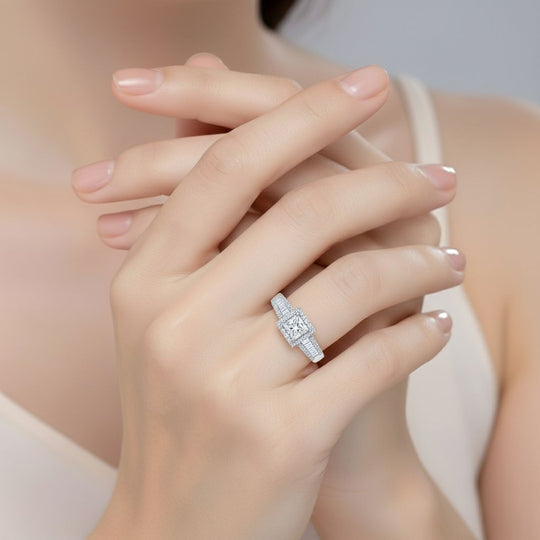 LUXURIANT DIAMOND - Lab Grown Diamant VS-EF IGI zertifiziert Ring 925 Silber rhodiniert (Größe 21.00) ca. 1.50 ct
