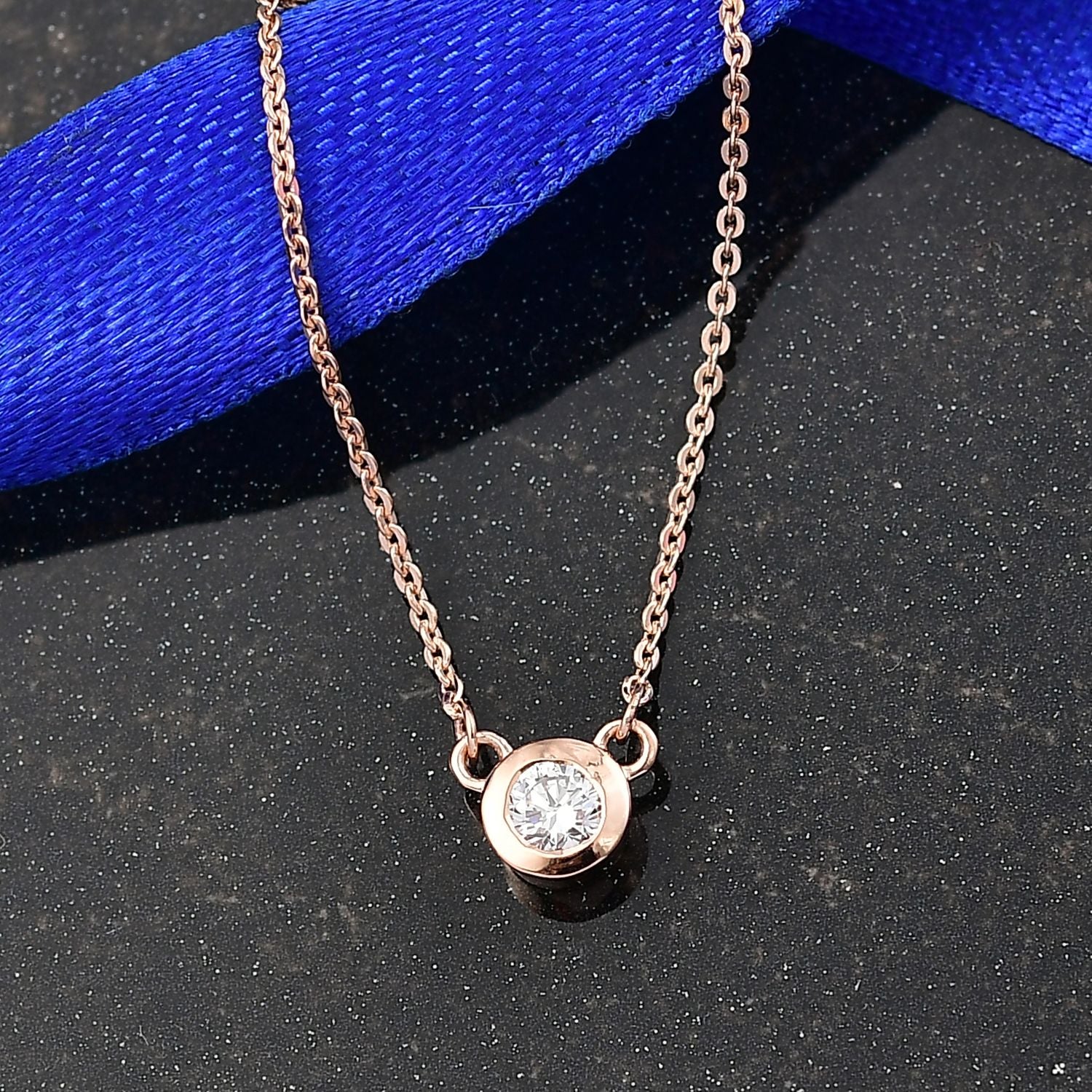 LUXURIANT DIAMOND - Lab Grown Diamant SI-GH Halskette ca. 45 cm 925 Silber 750 Roségold Vermeil ca. 0.20 ct