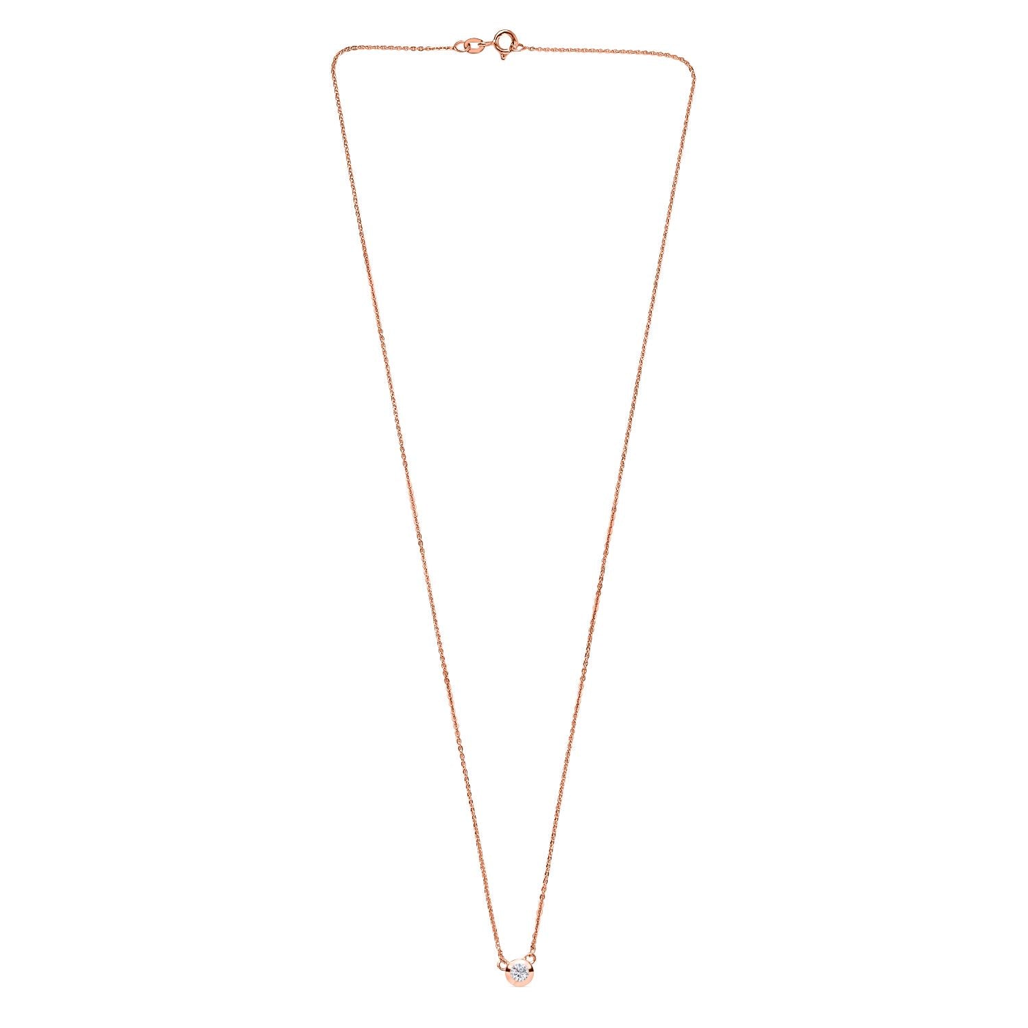 LUXURIANT SI-GH Labor Diamant 45cm Halskette, 925 Silber 750 Roségold Vermeil - 0,20 ct.
