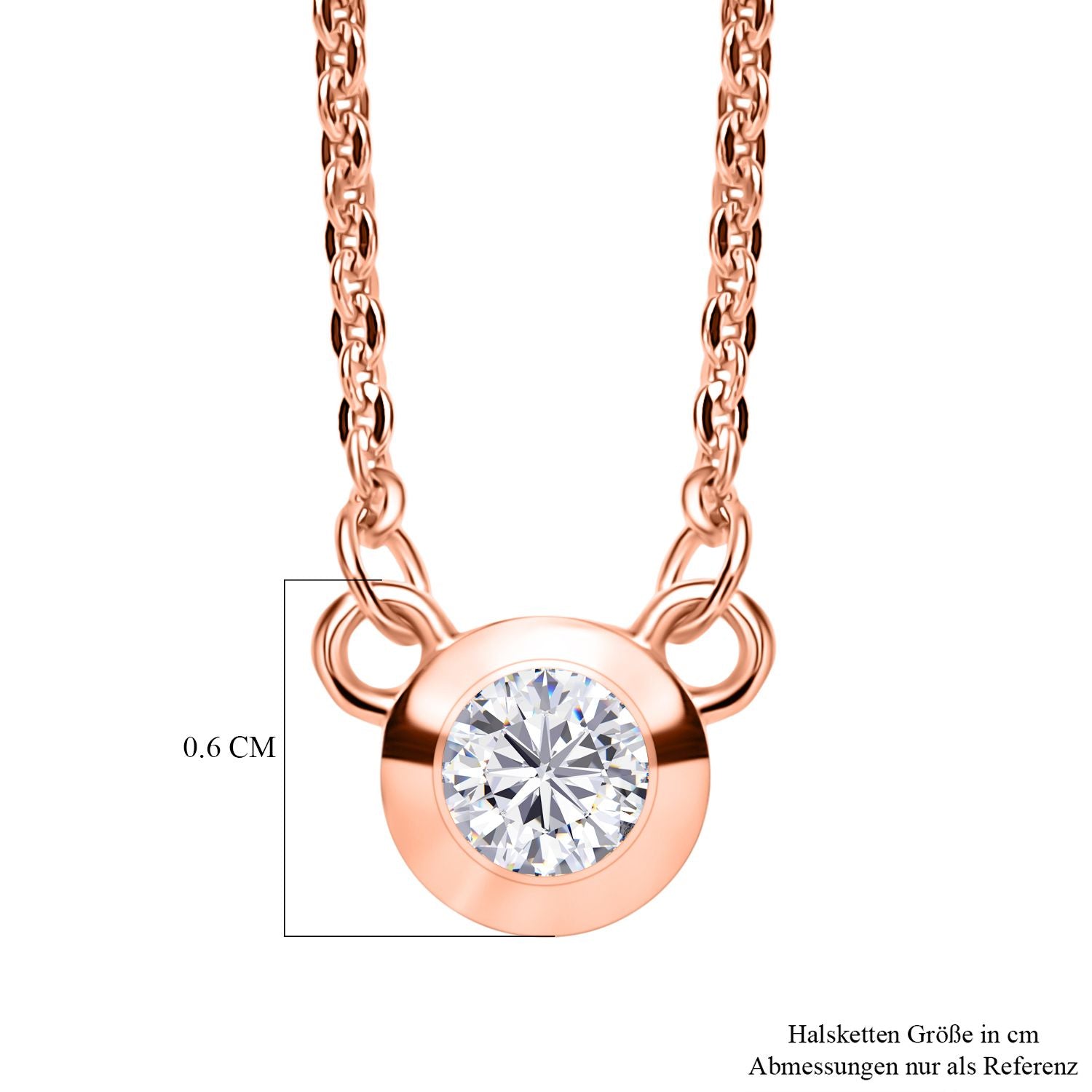 LUXURIANT DIAMOND - Lab Grown Diamant SI-GH Halskette ca. 45 cm 925 Silber 750 Roségold Vermeil ca. 0.20 ct
