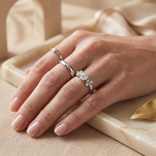 LUXURIANT DIAMOND - Lab Grown Diamant VS-EF SGL zertifiziert Ring 925 Silber rhodiniert (Größe 18.00) ca. 1.00 ct