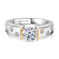 LUXURIANT  SGL zertifizierter SI-GH Labor Diamant Ring, 925 Silber rhodiniert - 2 ct.