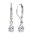 LUXURIANT SGL zertifizierte VS-GH Labor Tropfen-Diamant Ohrringe, 925 Silber rhodiniert - 1 ct.