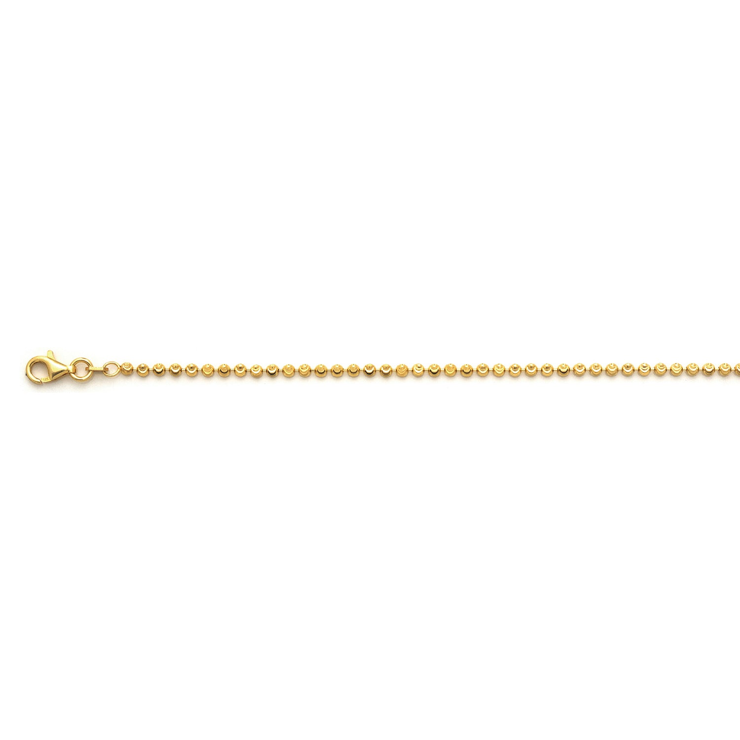Italienische Diamantschliff Kugel Armband, 925 Silber vergoldet, ca. 18 cm
