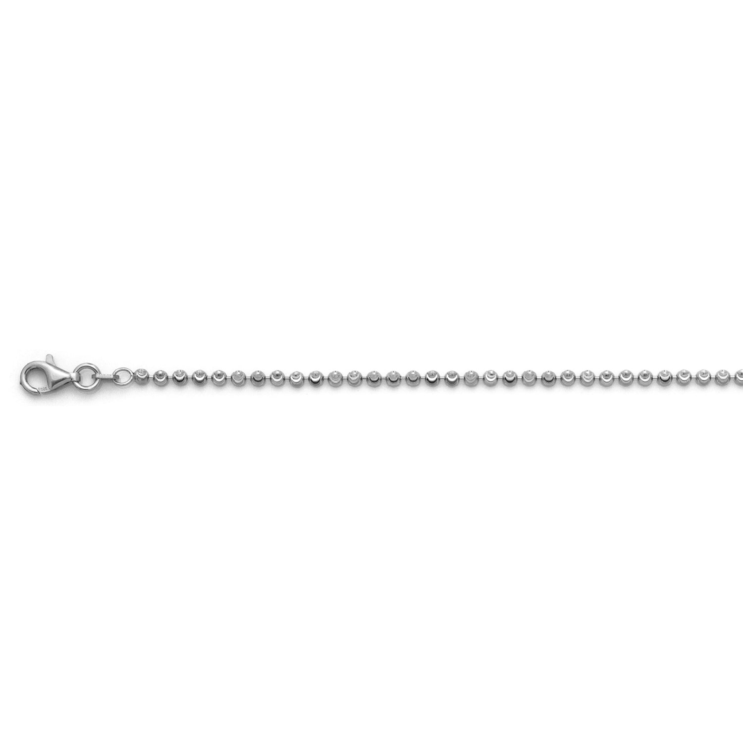 Italiensiche Diamantschliff Kugel Armband, 925 Silber rhodiniert, ca. 18 cm