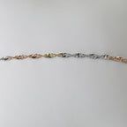 CLASSIC SINGAPORE 925 Silber Tricolor Armband ca. 18 cm + 2.5 cm Extender