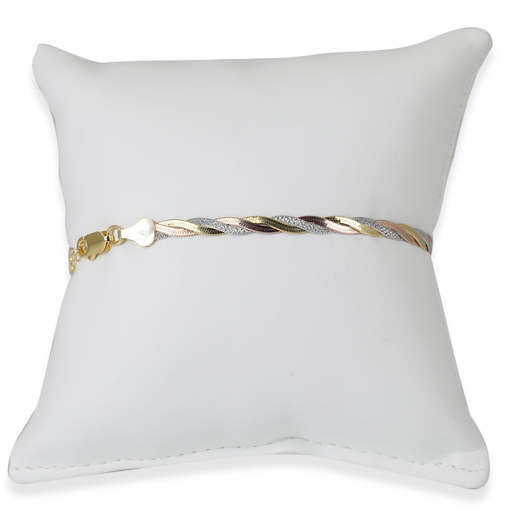 WRAPPED MAGICFLEX 925 Silber Tricolor Armband ca. 18 cm ca. 4,00g