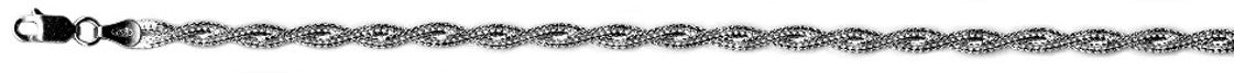 BRIDED HERRINGBONE FLORENCE 925 Silber rhodiniert Armband ca. 17 cm +2 cm Extender  ca. 2,40g