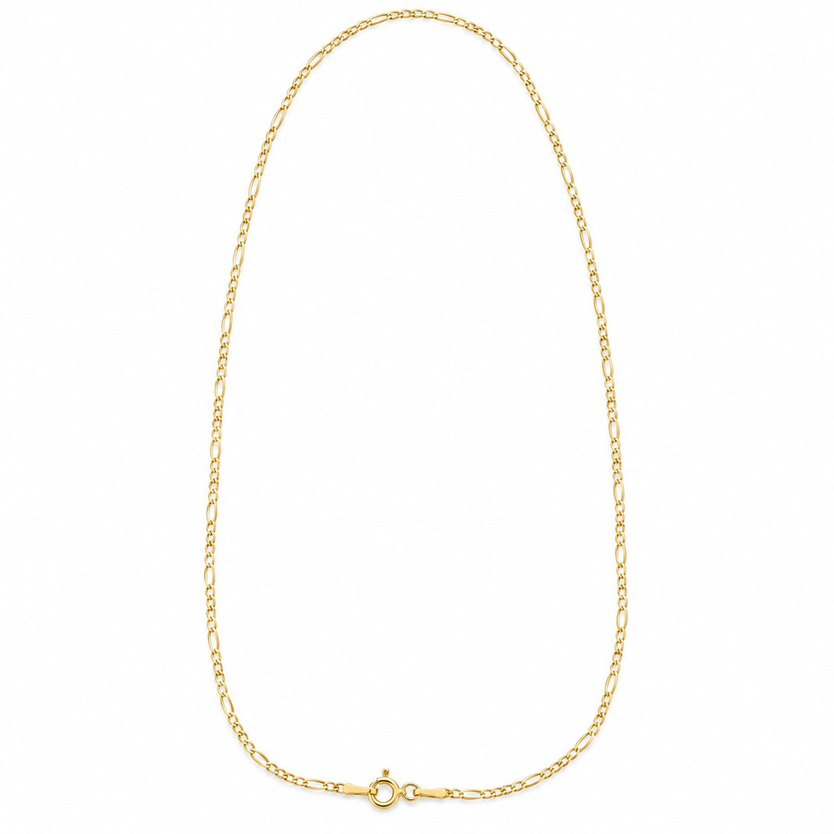 Figaro 45cm Halskette, 925 Silber vergoldet - 1,86 Gramm