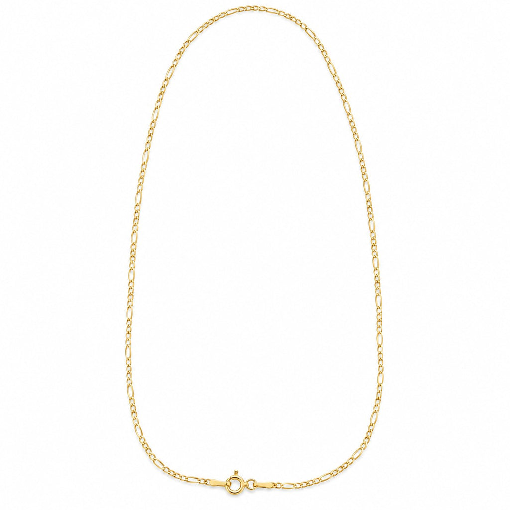 Figaro 45cm Halskette, 925 Silber vergoldet - 1,86 Gramm