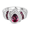 D'Joy AA Natürlicher Rhodolith Granat Ring 925 Silber rhodiniert (Größe 18.00) ca. 3.18 ct