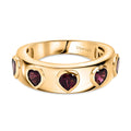 D'Joy AA Natürlicher Rhodolith Granat Ring 925 Silber 750 Gelb Vergoldet (Größe 17.00) ca. 1.57 ct