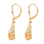 D'Joy Sphaleros Quarz, Roter Granat Ohrringe 925 Silber 750 Gelb Vergoldet ca. 3.12 ct