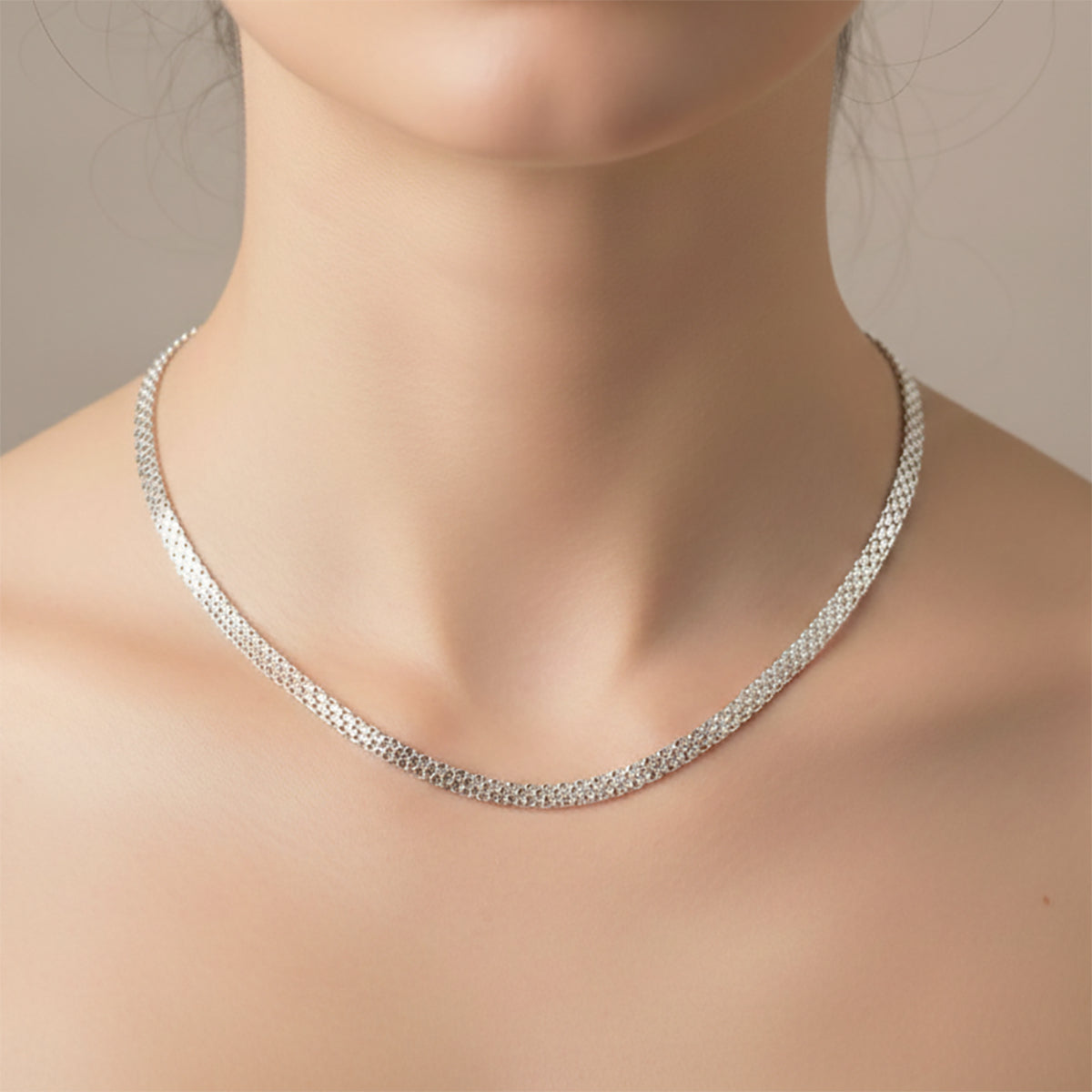 BISMARK 3 LINES 925 Silber rhodiniert Halskette ca. 50 cm ca. 5,05g