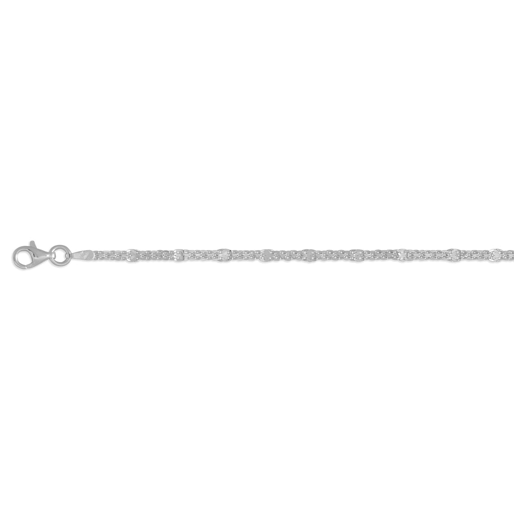 Italienische BISMARK PAVE 925 Silber rhodiniert Halskette ca. 50 cm ca. 4,11g