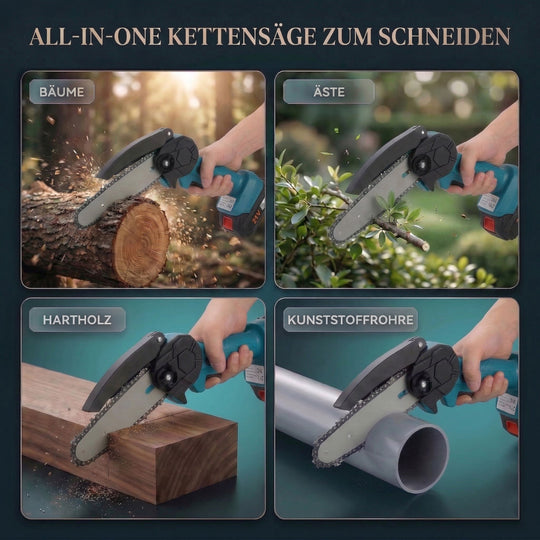 Akku Kettensäge 6 Zoll 21 V 180 W 20000 U min Lithium Akku Schwarz