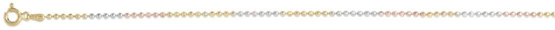 LIGHT BEAD CHAIN D/CUT 1+1 925 Silber rhodiniert Halskette ca. 45 cm ca. 2,00g