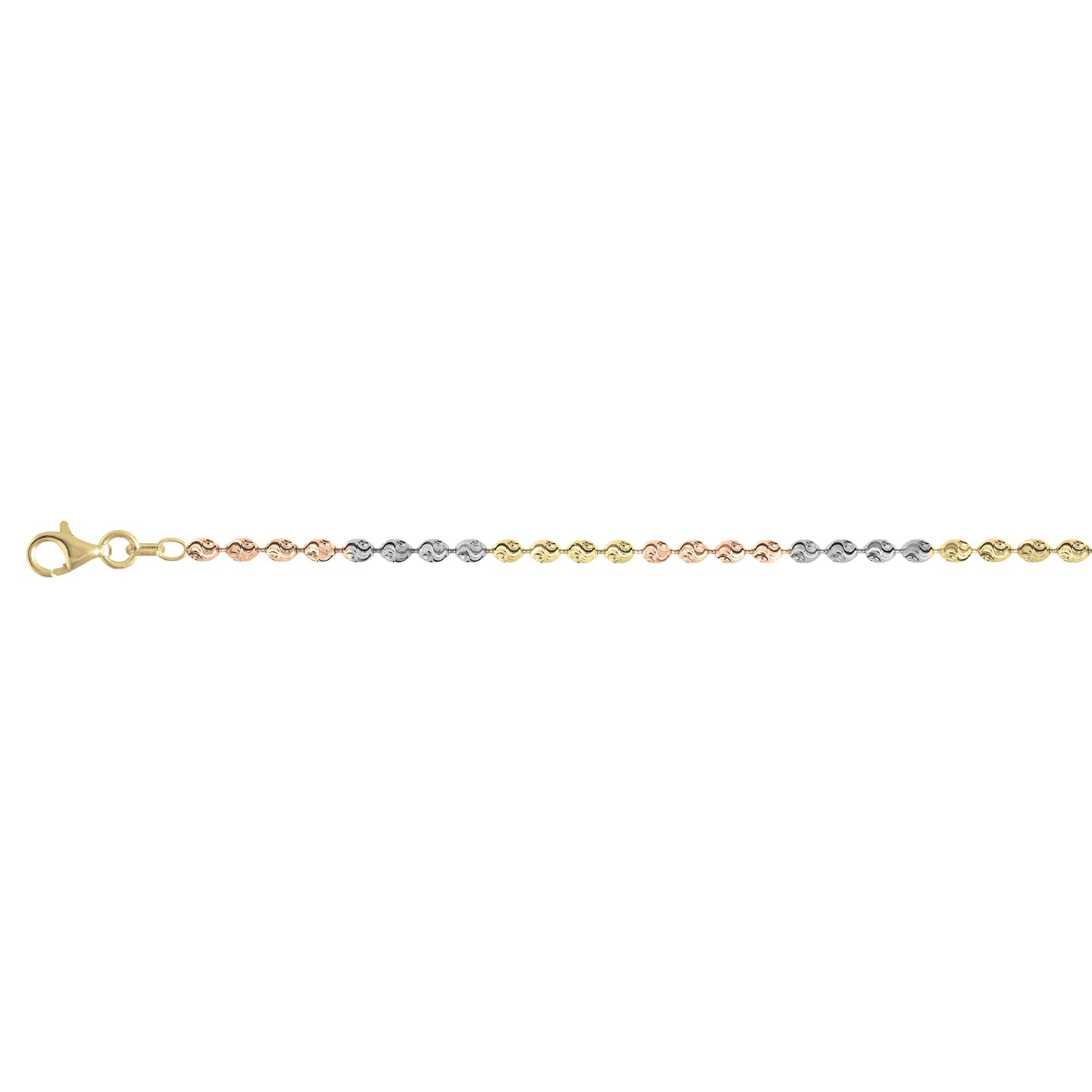 CHICCO C0032 3CR 925 Silber Tricolor Halskette ca. 45 cm + 5 cm Extender,  ca. 12,86g