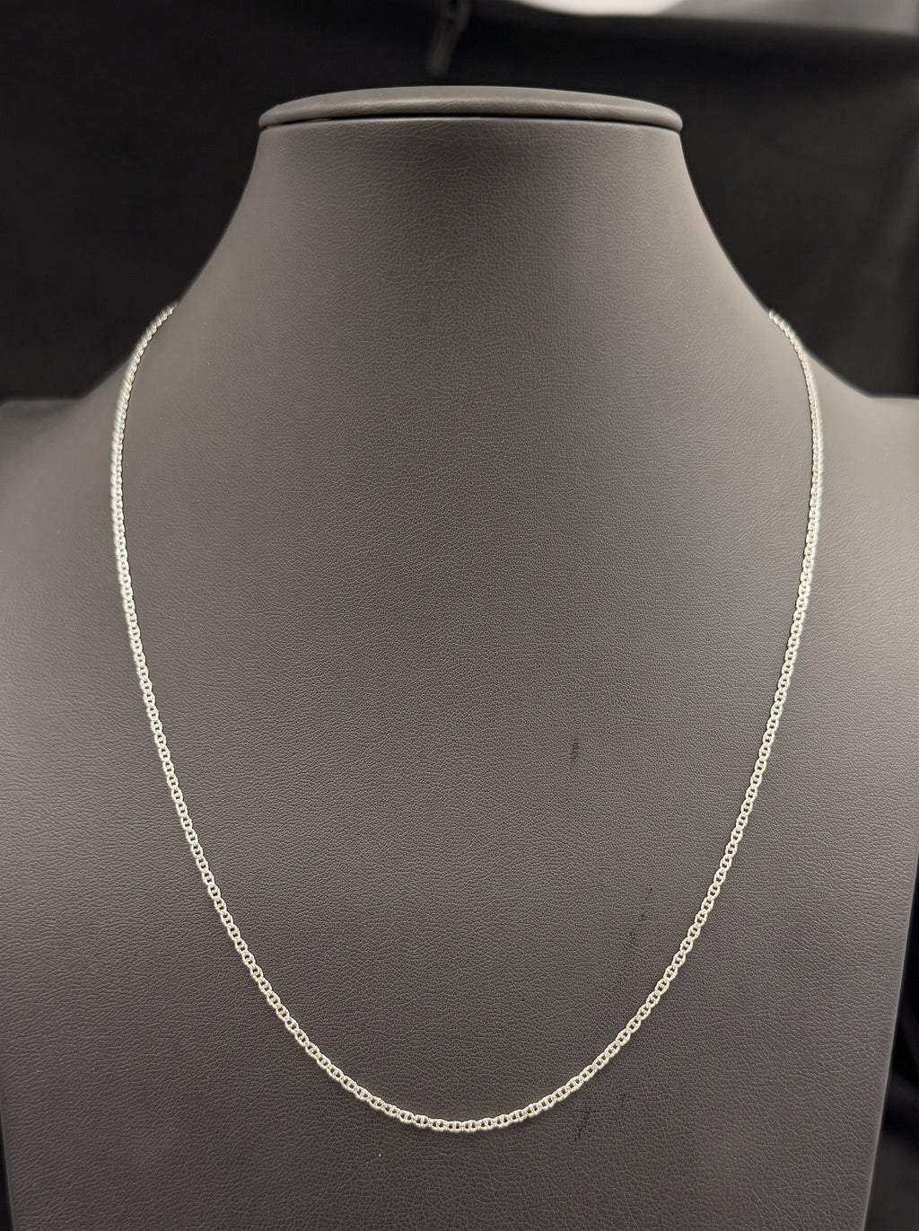 Leichte 50cm Gitterkette, 925 Silber rhodiniert - 1,79 Gramm