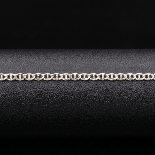 Leichte 50cm Gitterkette, 925 Silber rhodiniert - 1,79 Gramm