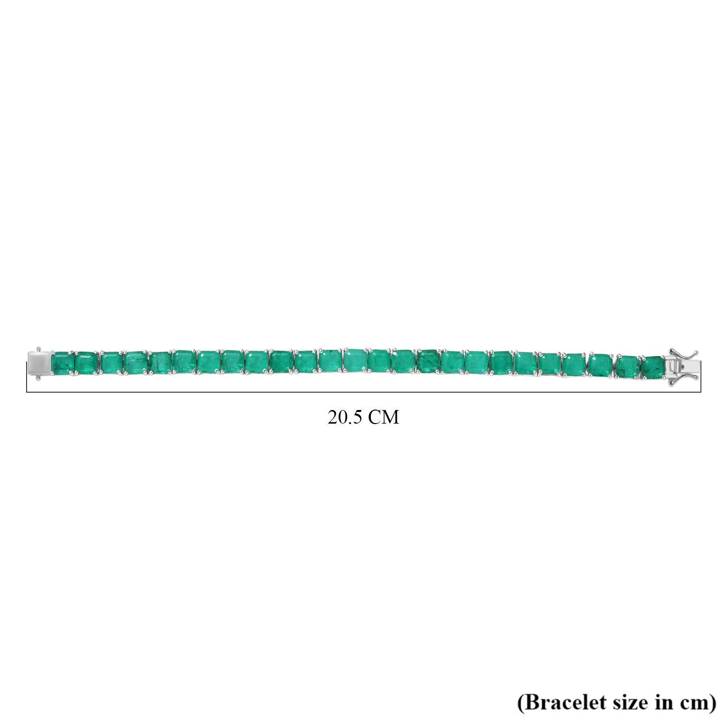 Smaragd-Quarz Triplette Armband ca. 19 cm 925 Silber Rhodiniert ca. 39,58 ct.