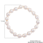 Weiße Süßwasser Perle (9-10 mm) Armband Flexibles