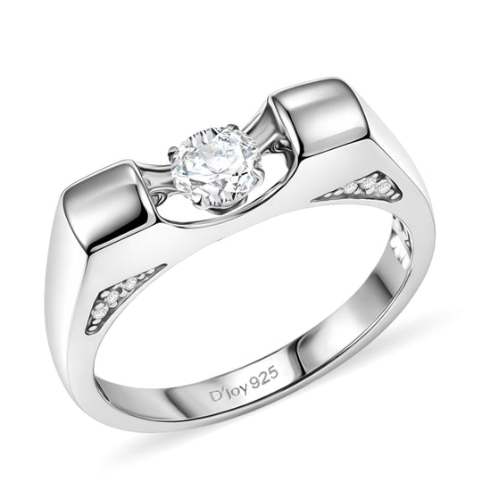 D'Joy Moissanit Ring 925 Silber rhodiniert (Größe 20.00) ca. 0,40 ct